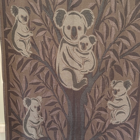 Gum Tree Koalas Blanket 2 Side FLiPSiDE Jacquard Loom Weave 100% Organic Cotton - Picture 5 of 16